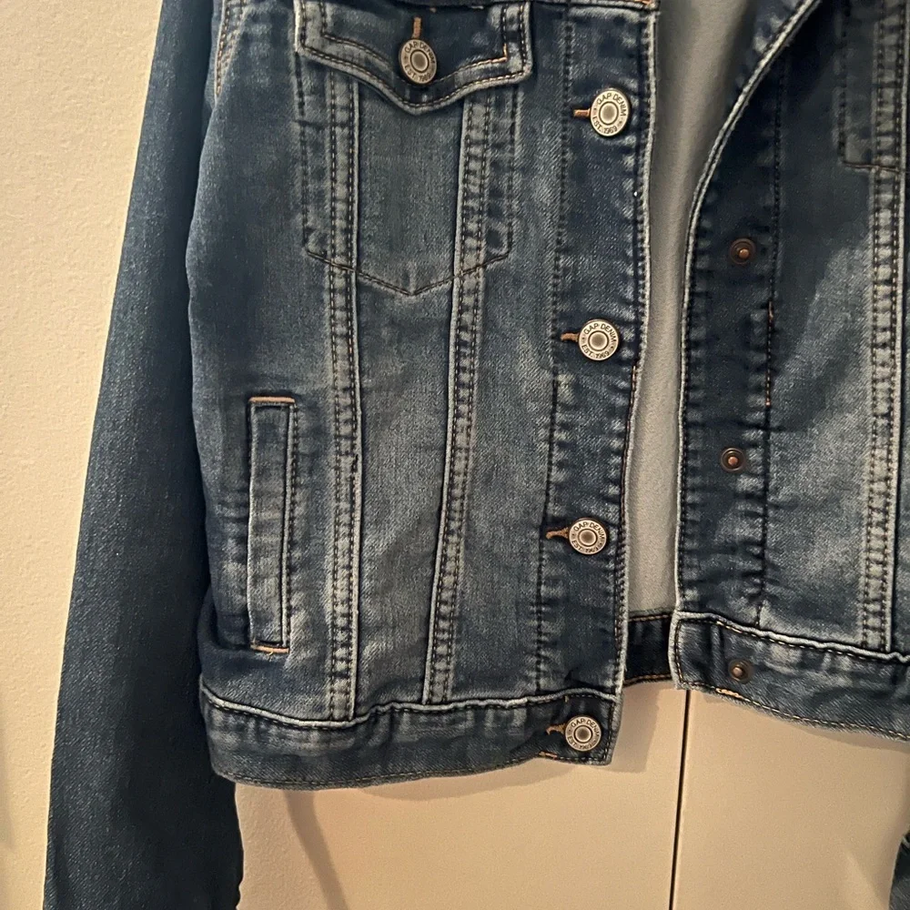 GAP Girls Faded Blue Denim Jacket Sz L